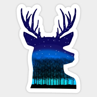 Deer in the night Sticker